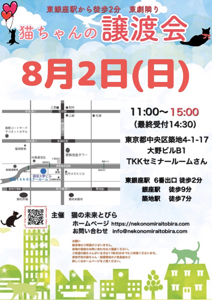 猫の未来とびら譲渡会in東銀座