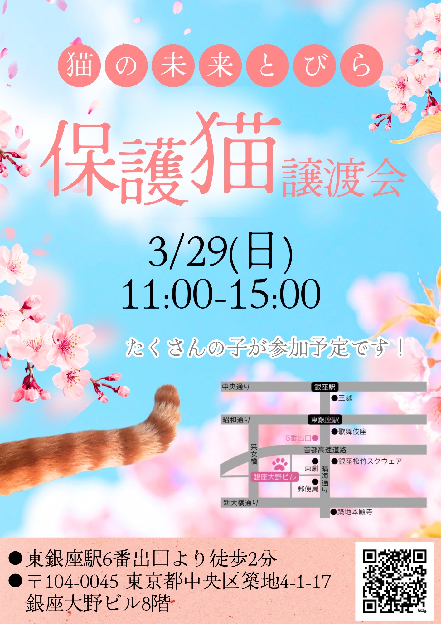 <center>猫の未来とびら譲渡会in東銀座</center>